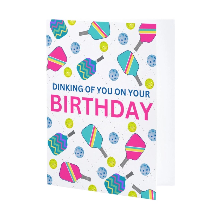 Pickleball Birthday Card – Dinking of You (Pink)
