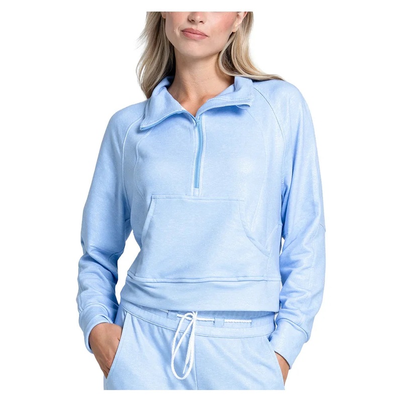 Women`s Renew Heather 1/4 Zip Long Sleeve Tennis Top