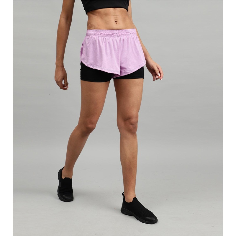 Women’s Running & Yoga shorts with compressionWod Armour | Kibi Sports S Purple
