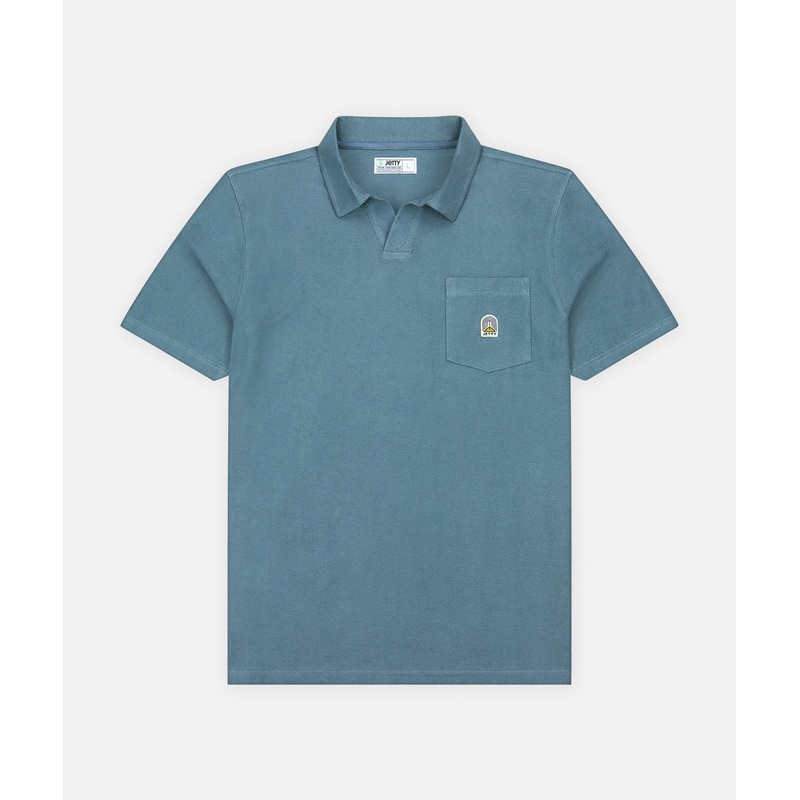 Jetty Mens Cruise Terry Polo Storm Small