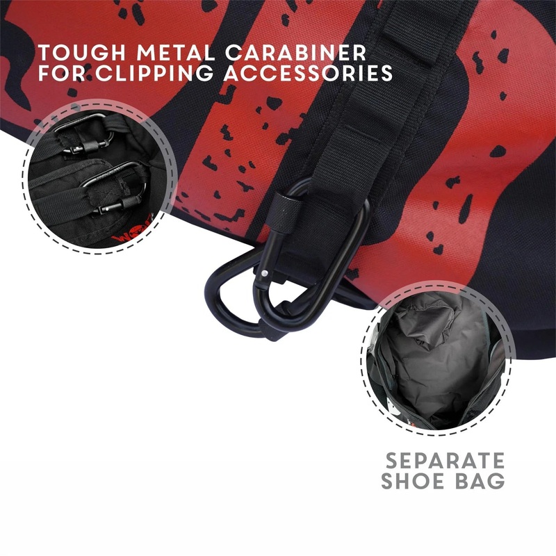 WOD ARMOUR | Armour Gym & Travel Bag with carabiner | KIBI SPORTS Red