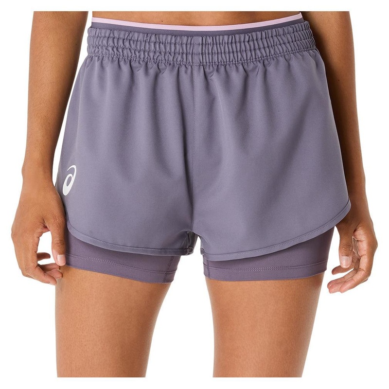 Women`s Match Tennis Short Greyish Purple