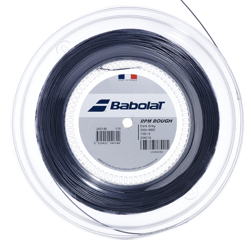 Babolat RPM Rough 1.25mm/200m Tennis String – Dark Grey 200M Reel Dark Grey