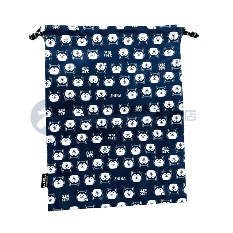 Handmade Water Resistant Shoes bag (Navy Shiba 492) Navy Shiba 492
