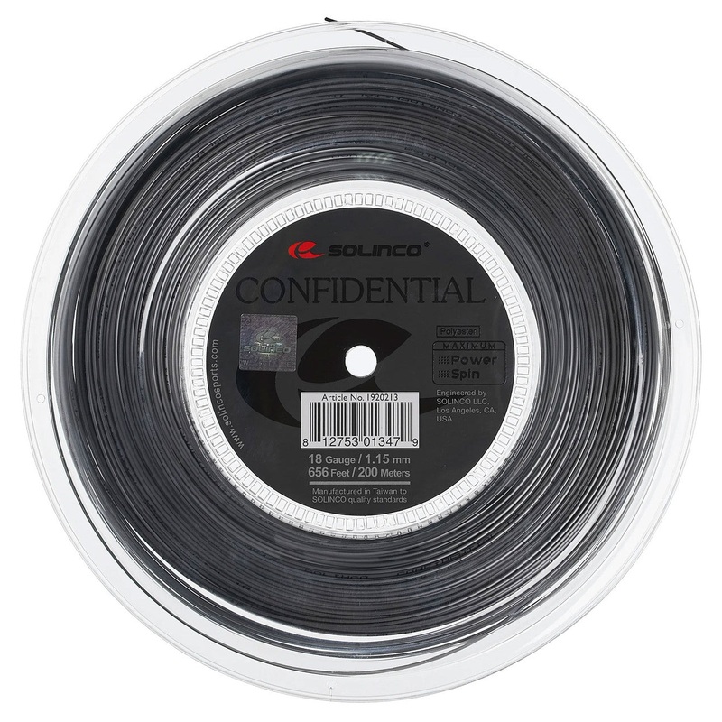 Solinco Confidential 18/1.15 Tennis String Reel (Grey)