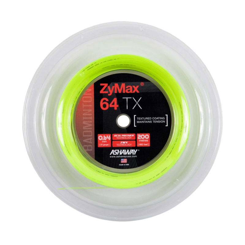 Ashaway Zymax 64TX String (200m Reel) Yellow Yellow 200m Reel