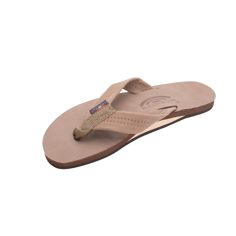 Rainbow Womens Single Layer Thick Strap Sandal Dark Brown Small 5.5-6.5
