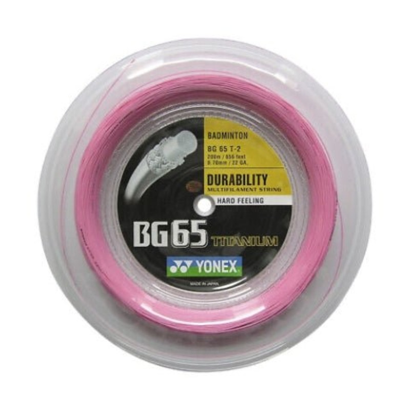 YONEX BG65 TITANIUM Badminton String Coil (200m) Pink