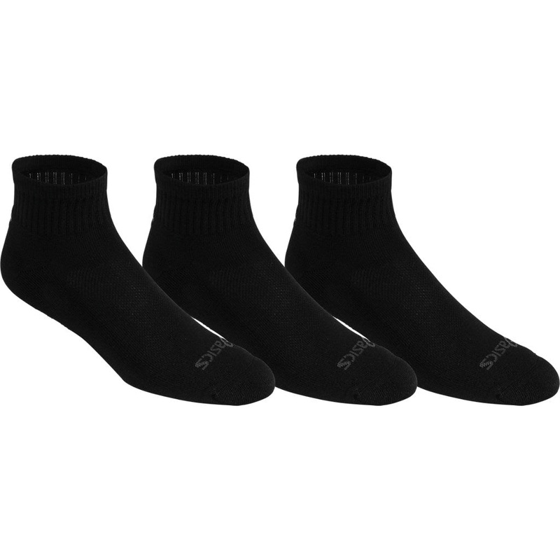 Asics Cushion Quarter Socks 3 Pack (Black)