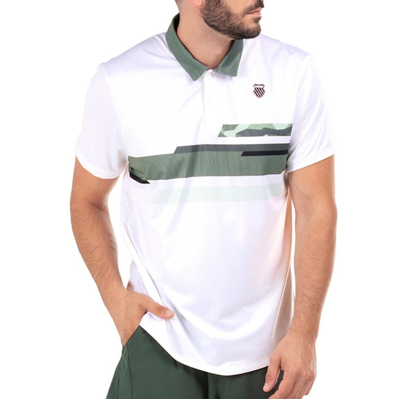 Men’s K Swiss Camo Stripe Tennis Polo Small