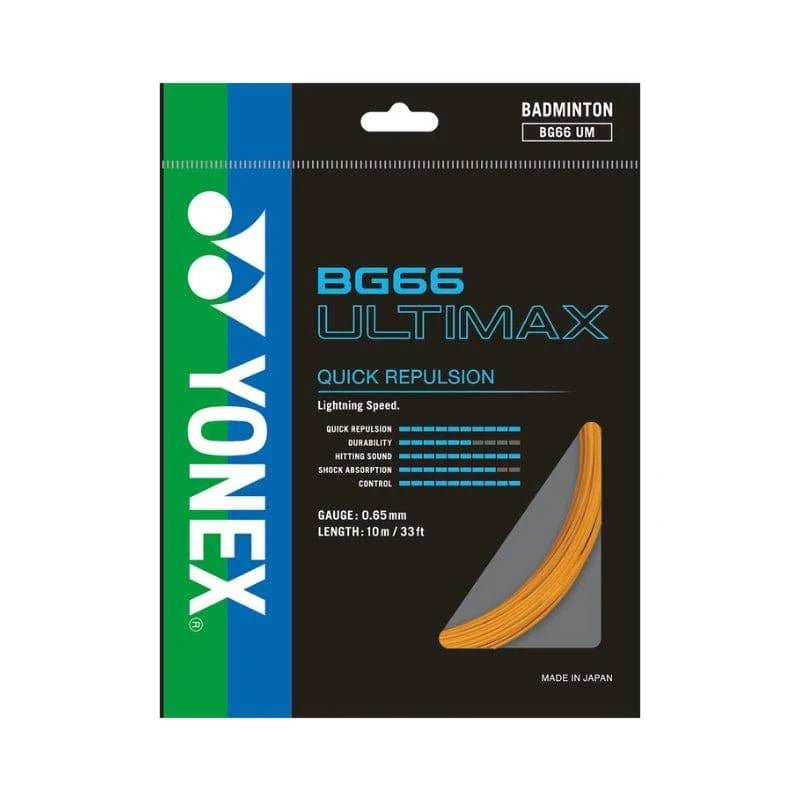 YONEX BG66 ULTIMAX Badminton String Set (10m) Orange White