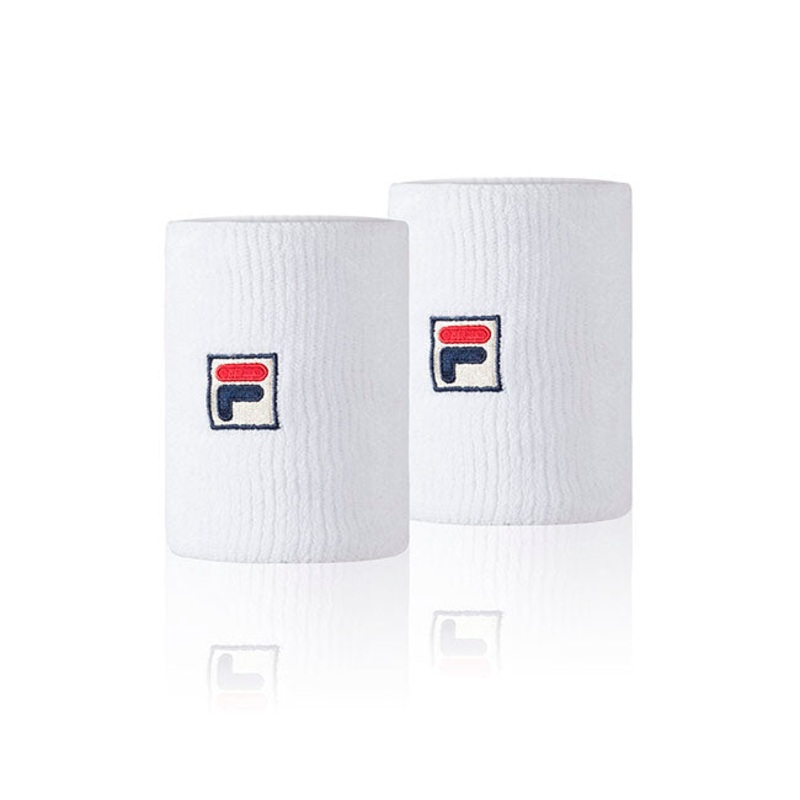 Fila Solid Double Wide Tennis Wristband White