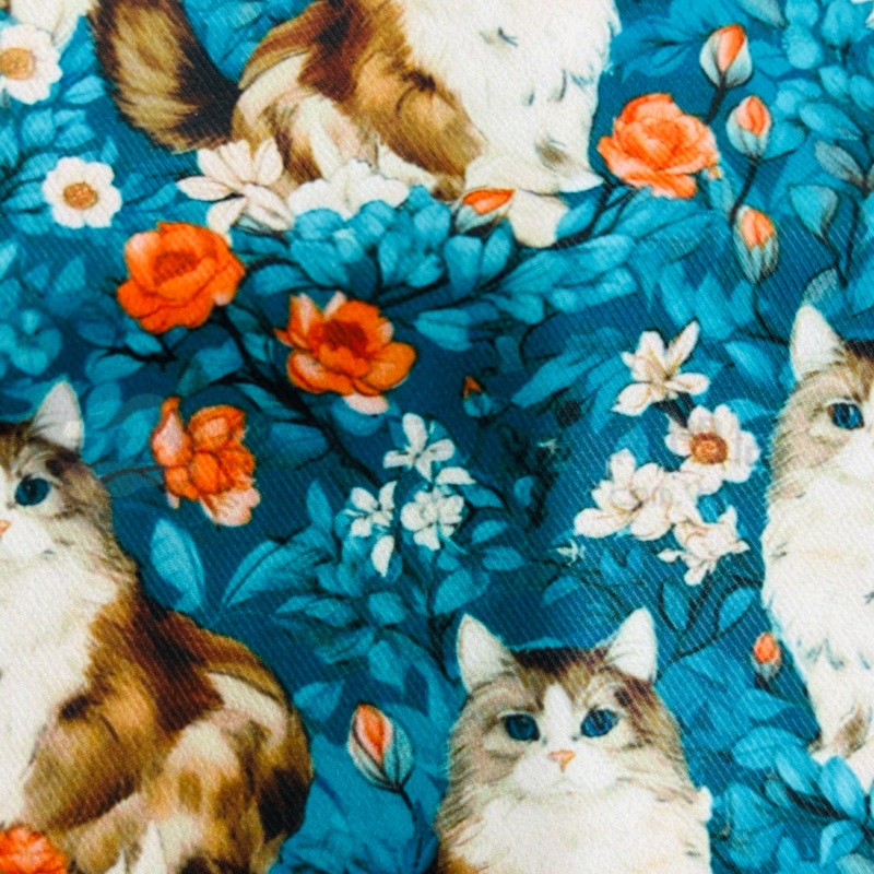 Handmade Water Resistant shoes bag (Floral Cats 451) Floral Cats 451