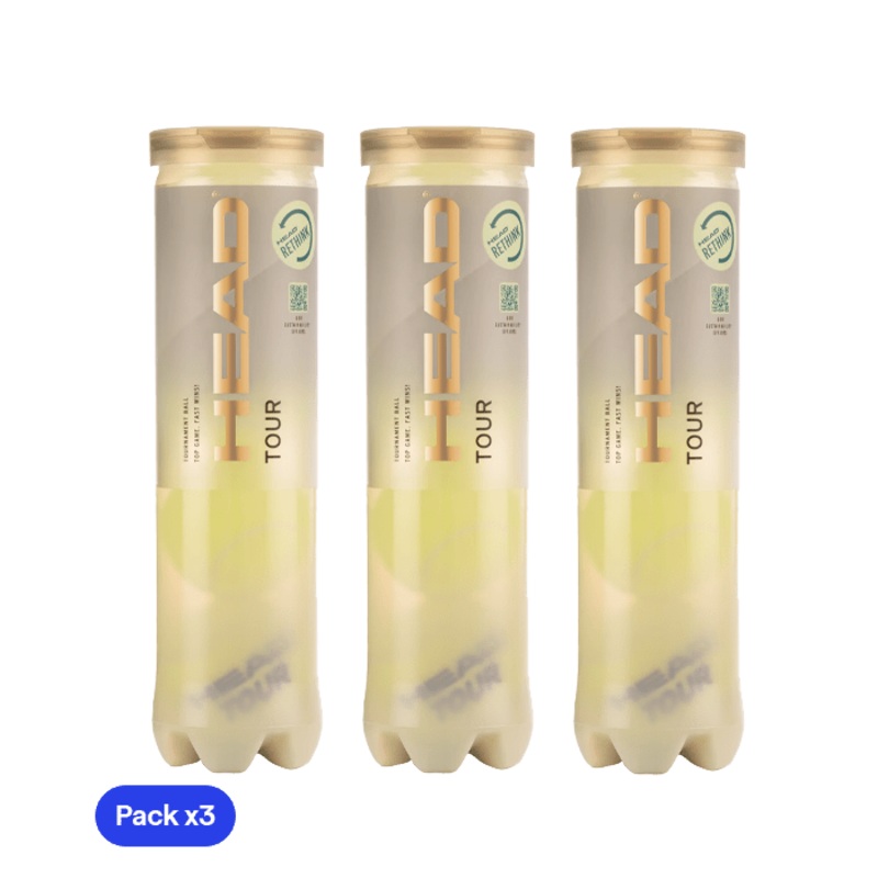 HEAD Tour (x4)(Pack x3) Padel Balls