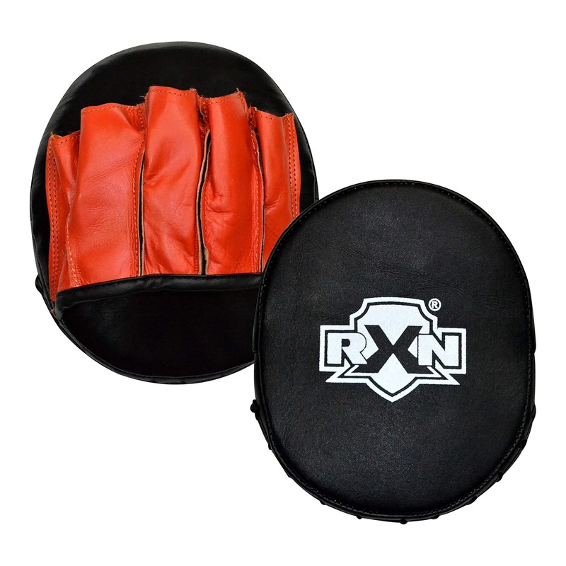 RXN Micro Focus Pad/Punching Mitts Straight for Super Speed Training- Genuine Leather Product| Kibi Sports Black