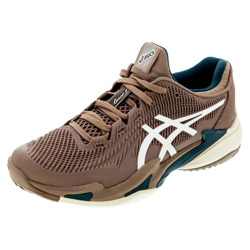 Men`s Court FF 3 Tennis Shoes Taupe Grey and White