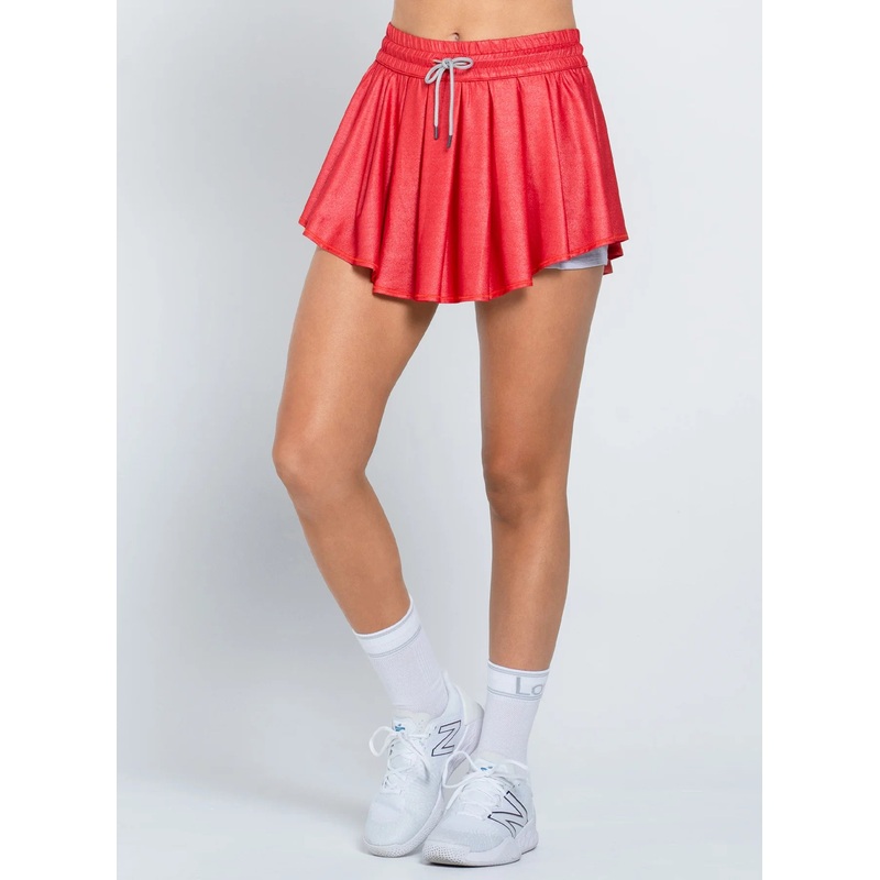 Women’s Lucky in love High Waist All That Shimmers Skirt Small Crimson