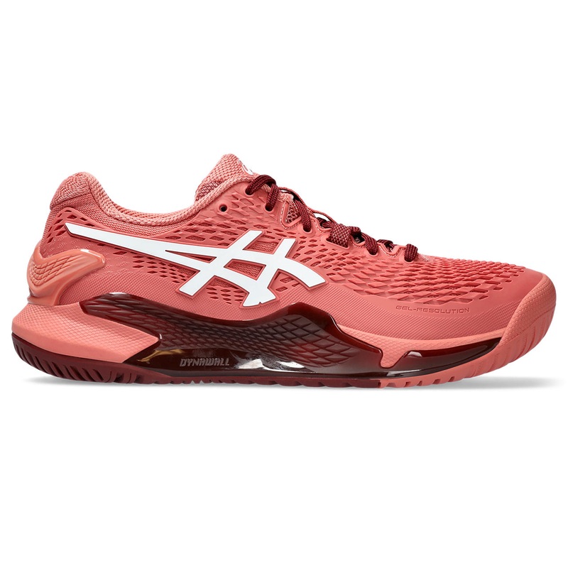 Asics Gel Resolution 9 Women’s Tennis Shoe (Light Garnet/White)