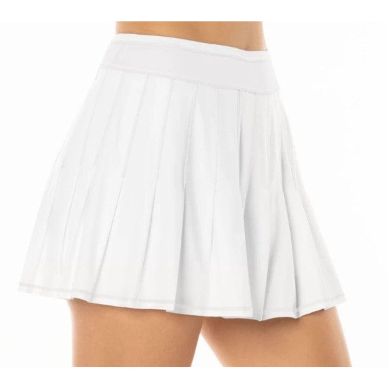 Lucky In Love Womens Long Retro Pleated Tennis Skirt Extra Small White