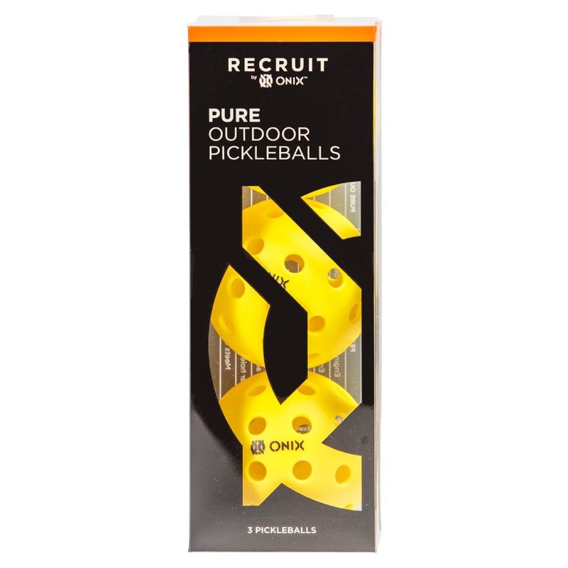 ONIX Recruit Pure Outdoor Pickleball Ball (Yellow) – 3 Pack