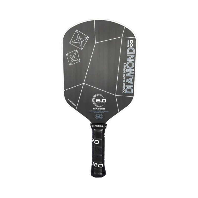 Six Zero 6.0 Infinity Edgeless Double Black Diamond Control Pickleball Paddle White