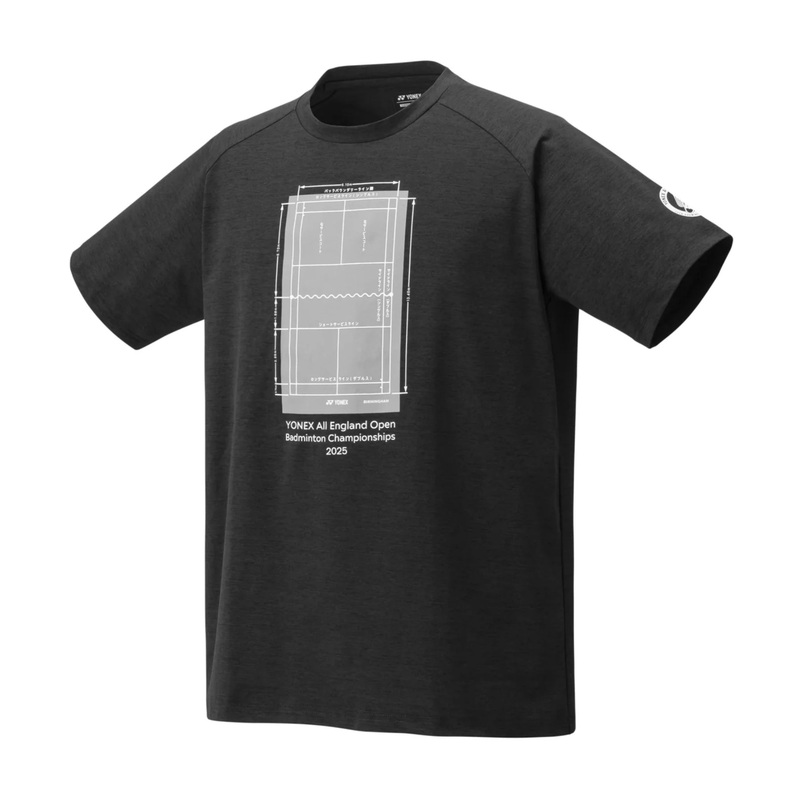 YONEX All England 2025 Badminton Sports Shirt YOB25001EX Dark Gray UNISEX ASIA S / EU XS / US XXS / JP S