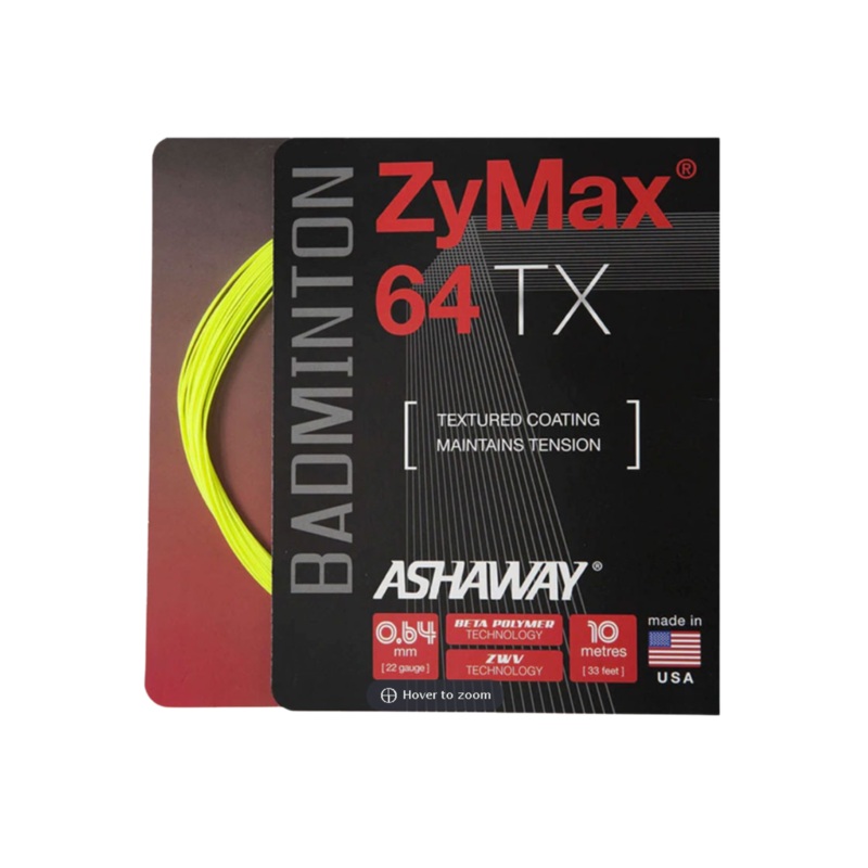 Ashaway Zymax 64TX String (10m Set) Yellow Yellow 10m Set