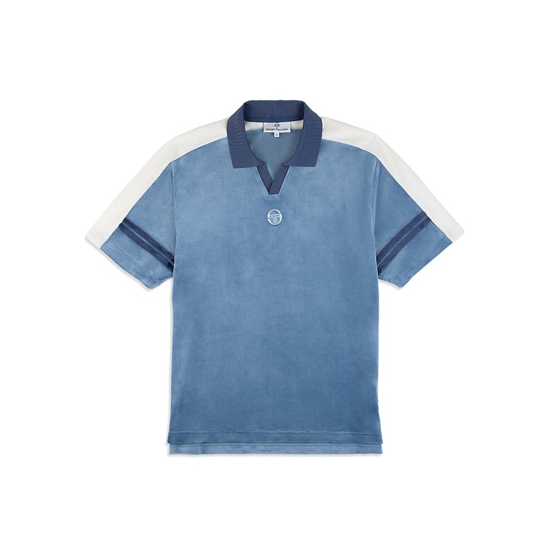 Sergio Tacchini Cielo Velour Polo – Faded Denim