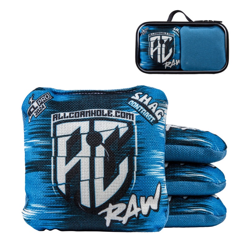 American Cornhole League PRO Blue Shag Contrast Cornhole Bags for Tournament-Level Play