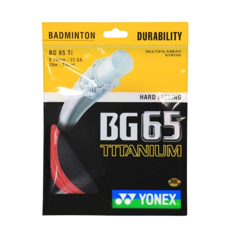 Yonex BG65 Titanium Badminton String (10m Set) Red Red 10m Set