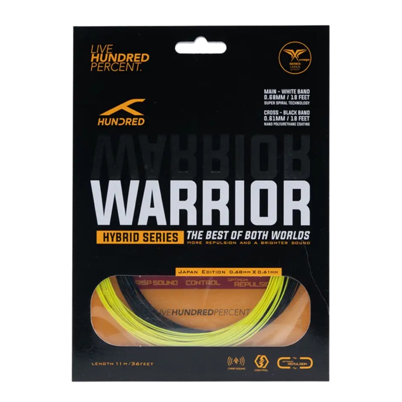 Hundred Hybrid Warrior (HBAA-3M069-2) Badminton String Sorbet Lime/Graphite Black 10m Set