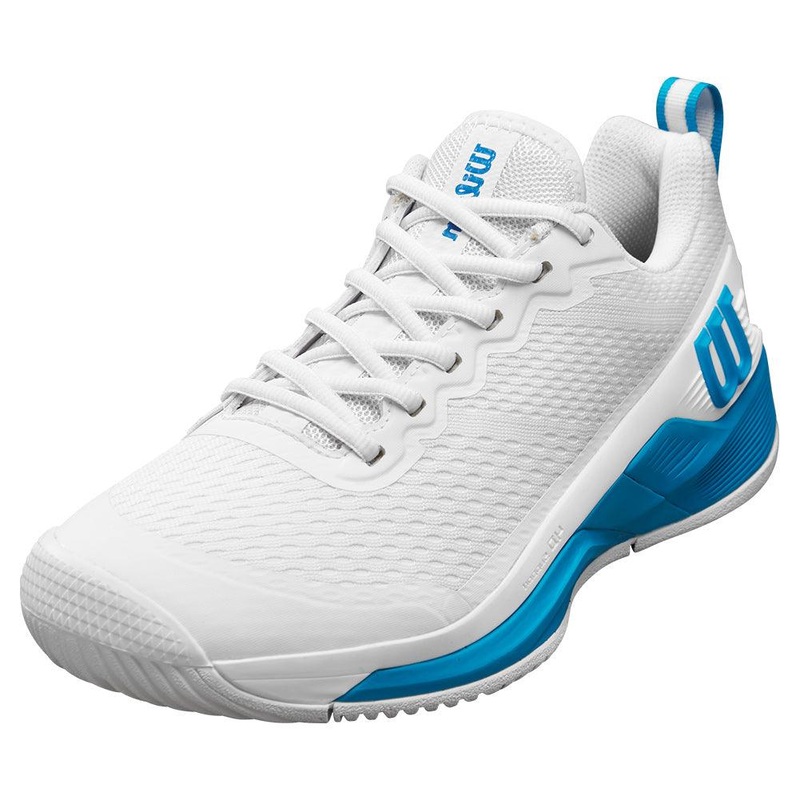 Men`s Rush Pro 4.5 Oz  Tennis Shoes White and Atomic Blue