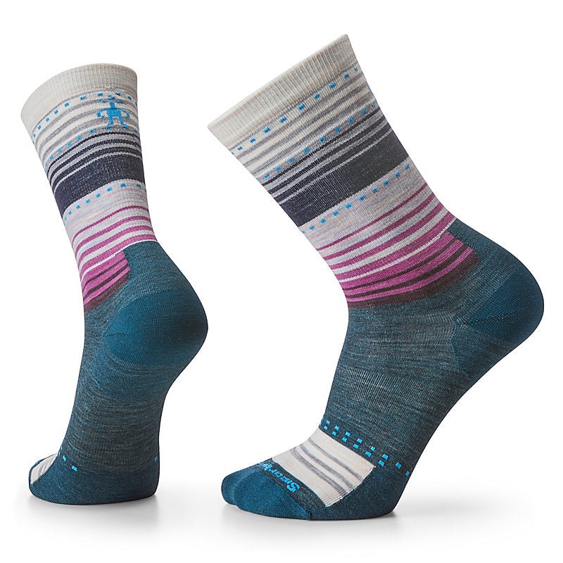 Smartwool Everyday Stitch Stripe Zero Cushion Crew Socks Twilight Blue Small