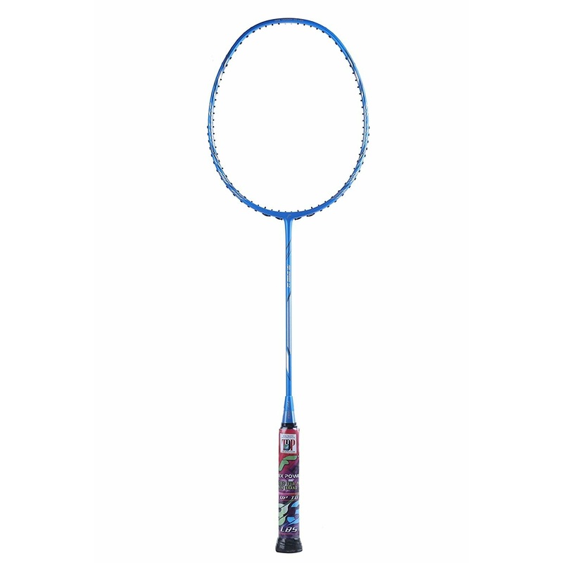 Flex Power Air Speed 12 (Mega Tension – 33LBS) Full Graphite Badminton Racquet with Full Racket Cover Blue