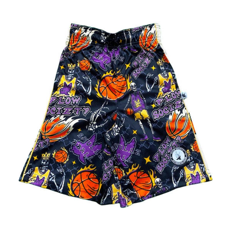 Flow Society Boys Skeleton Hoops Short XSmall