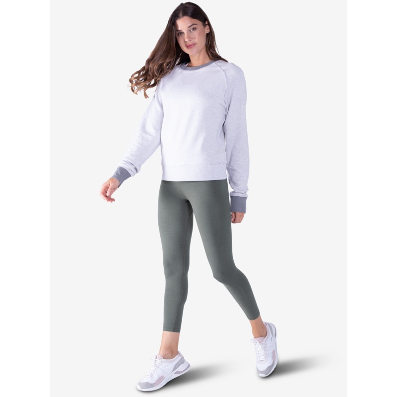 Tasc Womens Varsity Sweatshirt Light Heather Grey XSmall