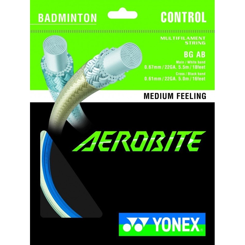 Yonex BG Aerobite Hybrid Badminton String (White/Blue)