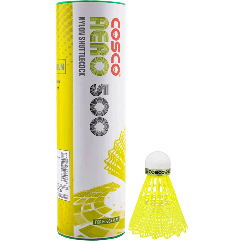 Cosco Nylon Green Aero 500 Shuttle Cock | KIBI Sports 6 Pcs