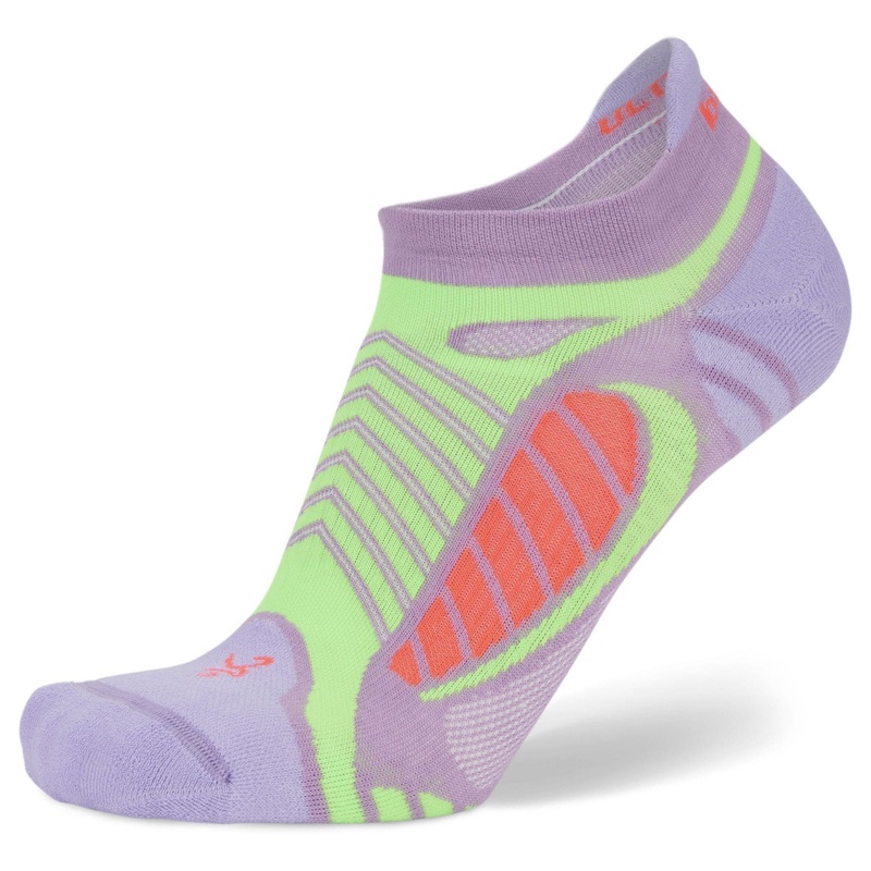 Balega Ultralight No Show Tab Bright Lilac/Neon Green Small