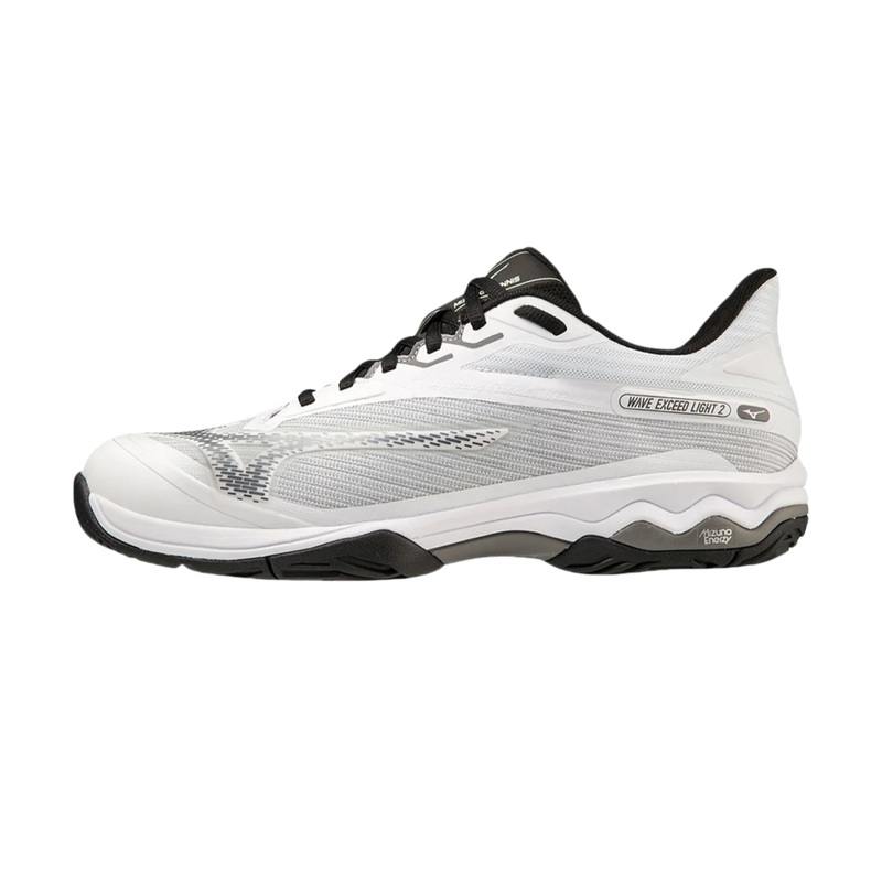 (CLEARANCE) MIZUNO WAVE EXCEED LIGHT 2 AC MEN’S Tennis Shoes White Metallic Grey US(M) 8.5/ US(W) 10/ UK 7.5/ EU 41/ 26.5 CM