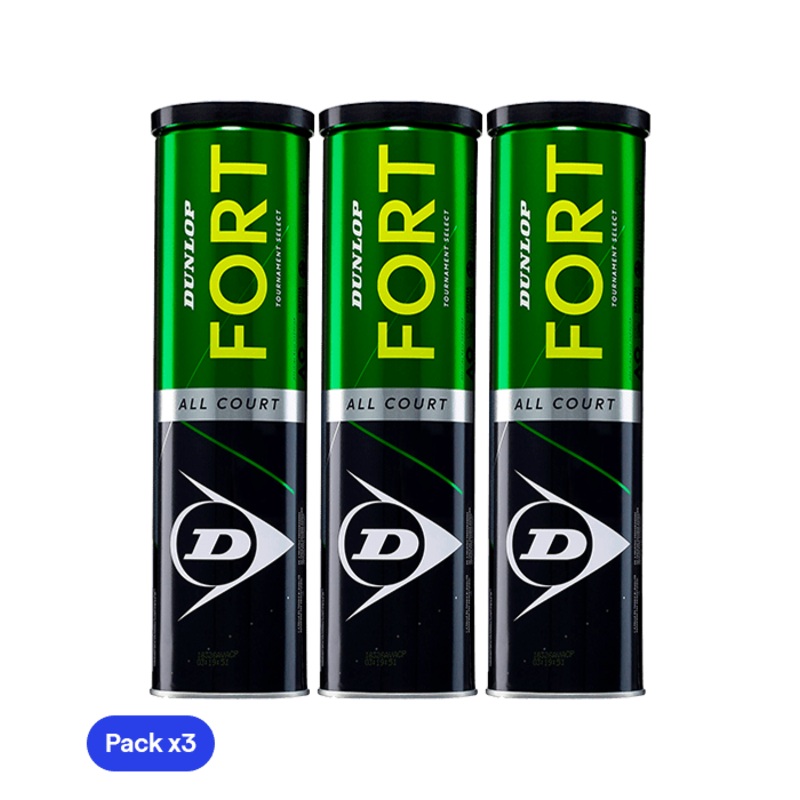 Dunlop Fort All Court (x4) (Pack x3) Padel Balls