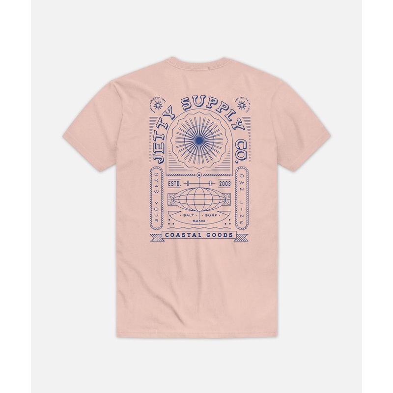 Jetty Mens Oceanus Tee Peach Small