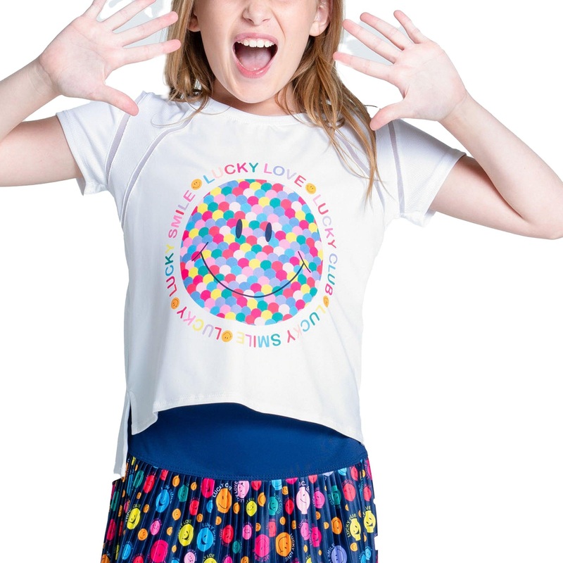 Girls` Lucky Me Short Sleeve Tennis Top Multicolor