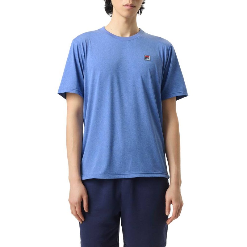 Fila Men’s Scallop Hem Heather Crew Top (Dazzling Blue Heather)