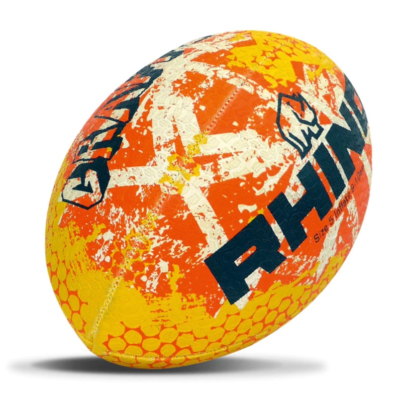 Rhino Graffiti Rugby Ball S5 RED