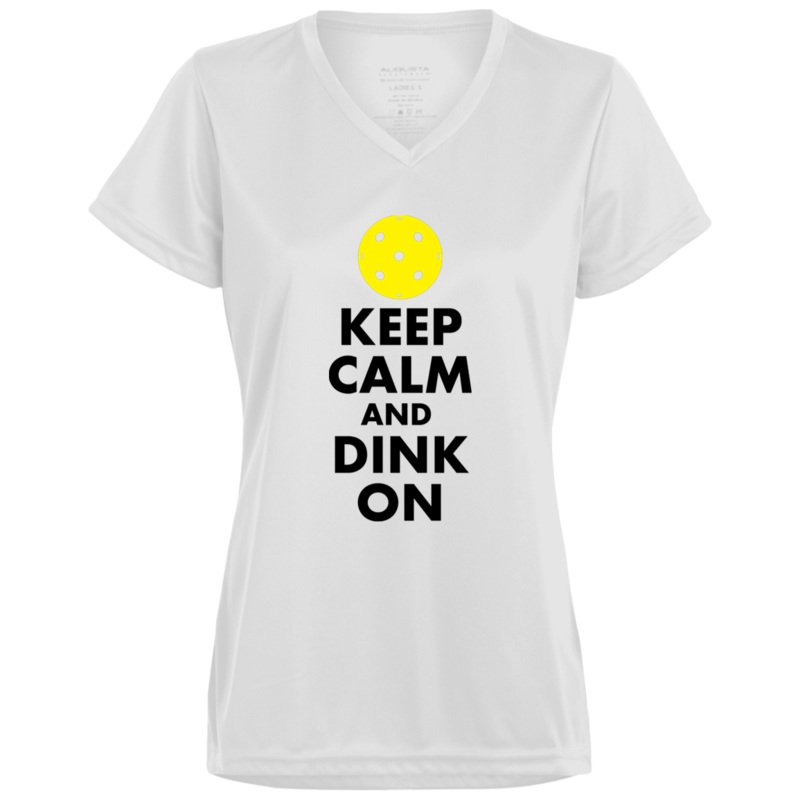 Women’s V-Neck Dry Fit – Keep Calm and Dink On