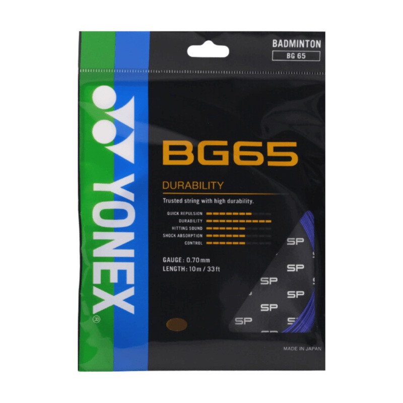Yonex BG65 0.70mm Badminton String Set Royal Blue Royal Blue 10m Set
