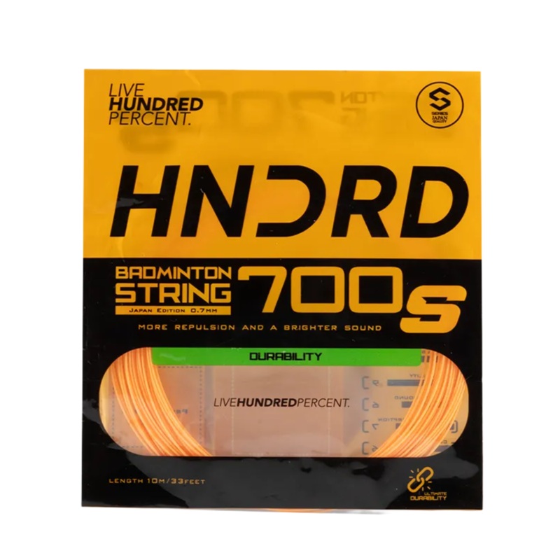 Hundred 700 S Badminton String – Orange Popsicle Orange 10m Set