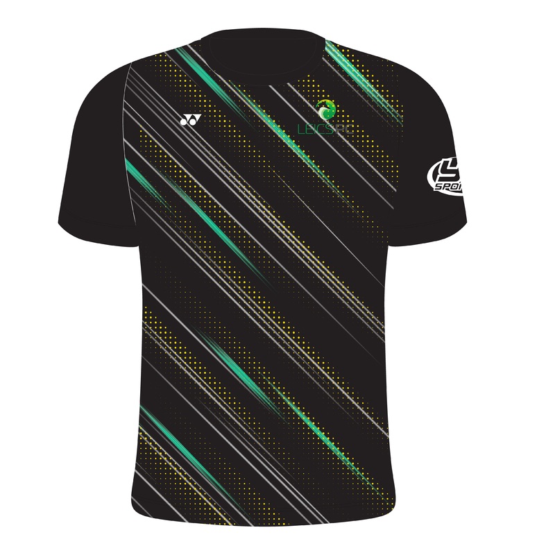Leicestershire T011 Flash Crew Neck Mens XS BLACK/GREEN