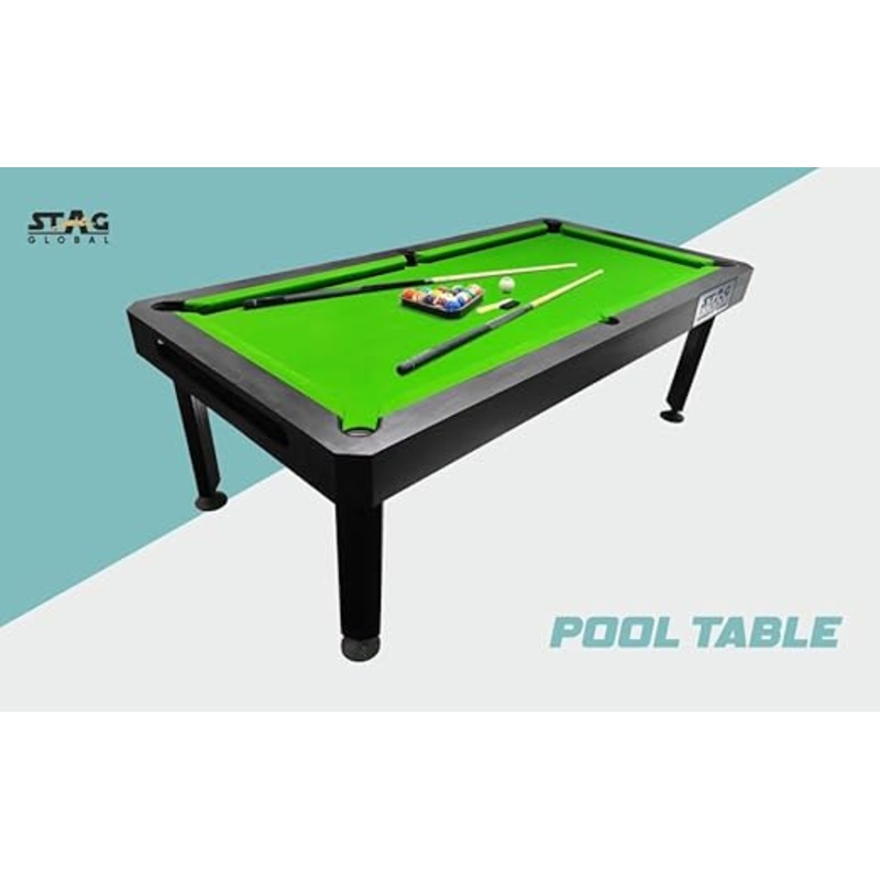 STAG GLOBAL Pool Table | 4 feet x 8 feet | Wooden Table | Kibi SPorts